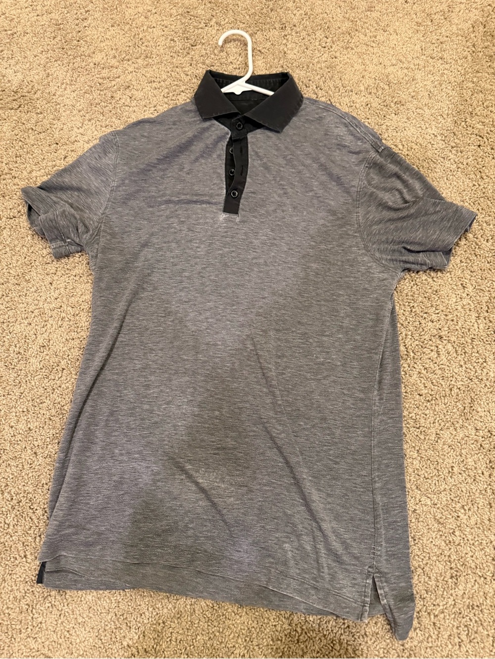 lululemon athletica Men's Heather Gray Polo with Black Collar
